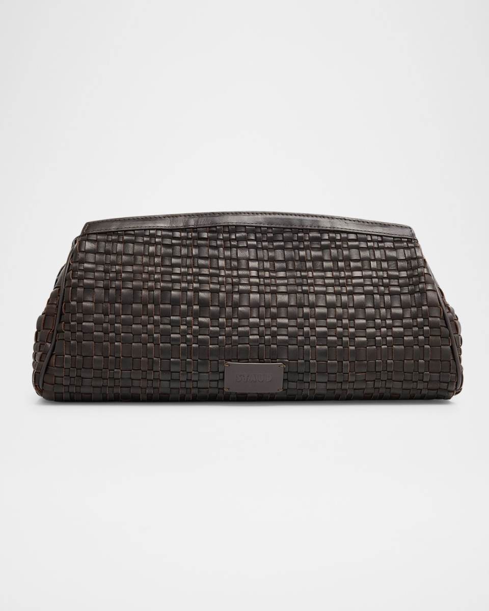 Maude Soft Woven Leather Clutch Bag